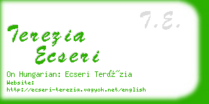 terezia ecseri business card